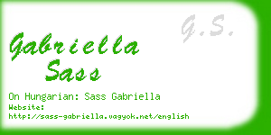 gabriella sass business card